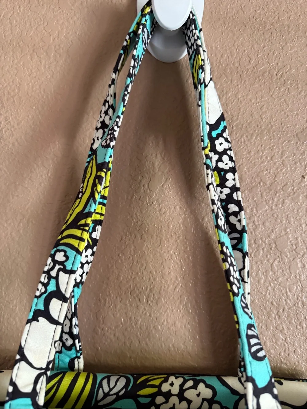 Vera Bradley Island Blooms Laptop Travel Quilted Tote with Lime Accents NWT